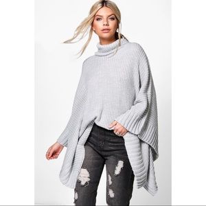 Boohoo Grey Sweater Poncho